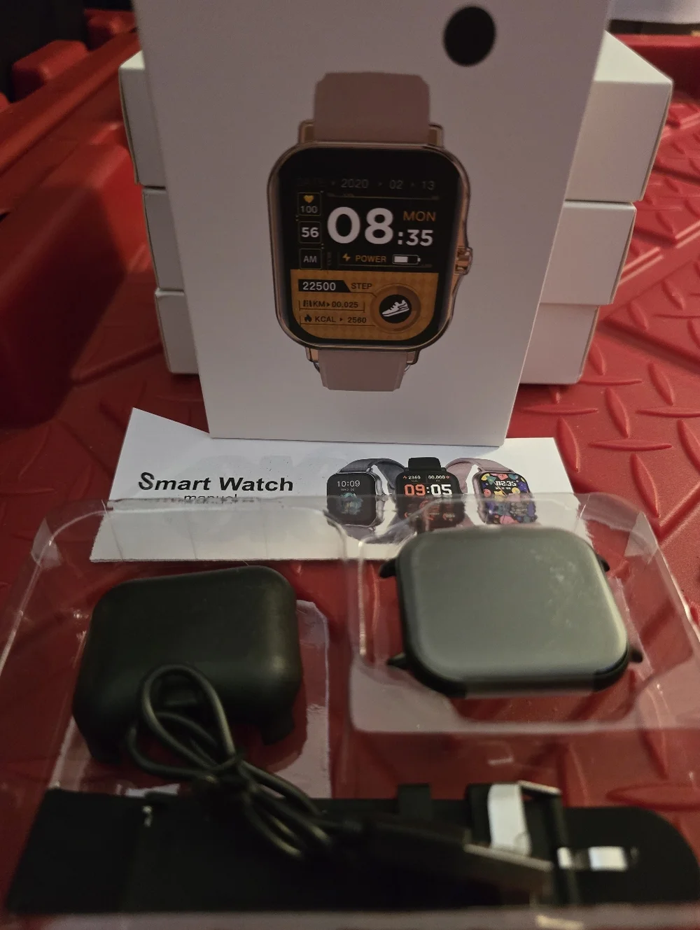 NIB - Smart Watch - Black Strap Square Touchscreen